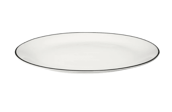 ASA - GRANDE ASSIETTE A DESSERT BLANCHE LIGNE NOIRE – Image 2